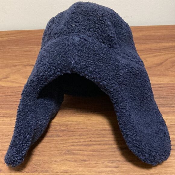 IL Gufo Kids Textured Pull On Hat with Flaps. Navy Blue. 12-18 months. - Picture 3 of 7